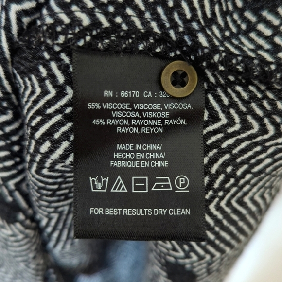 Maeve Anthropologie Galen Dotted Chevron Quarter Sleeve Mini Shift Dress Black M - Picture 6 of 13